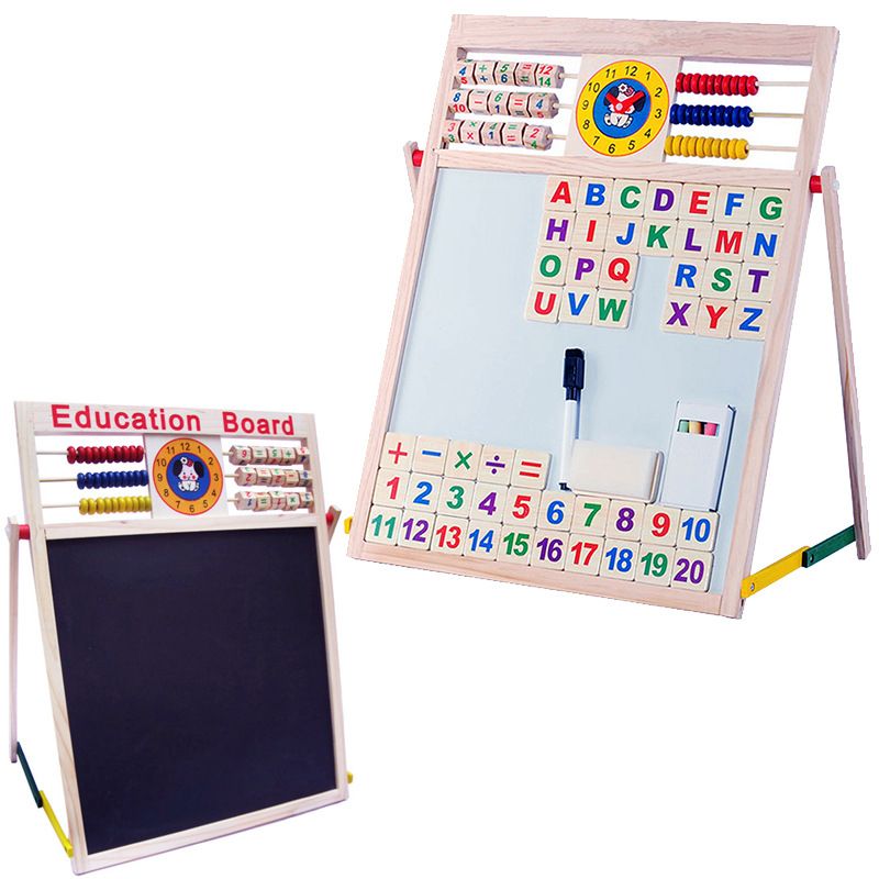 Double Sided Magnetic Educational Wooden Learning Board 34cm*44cm