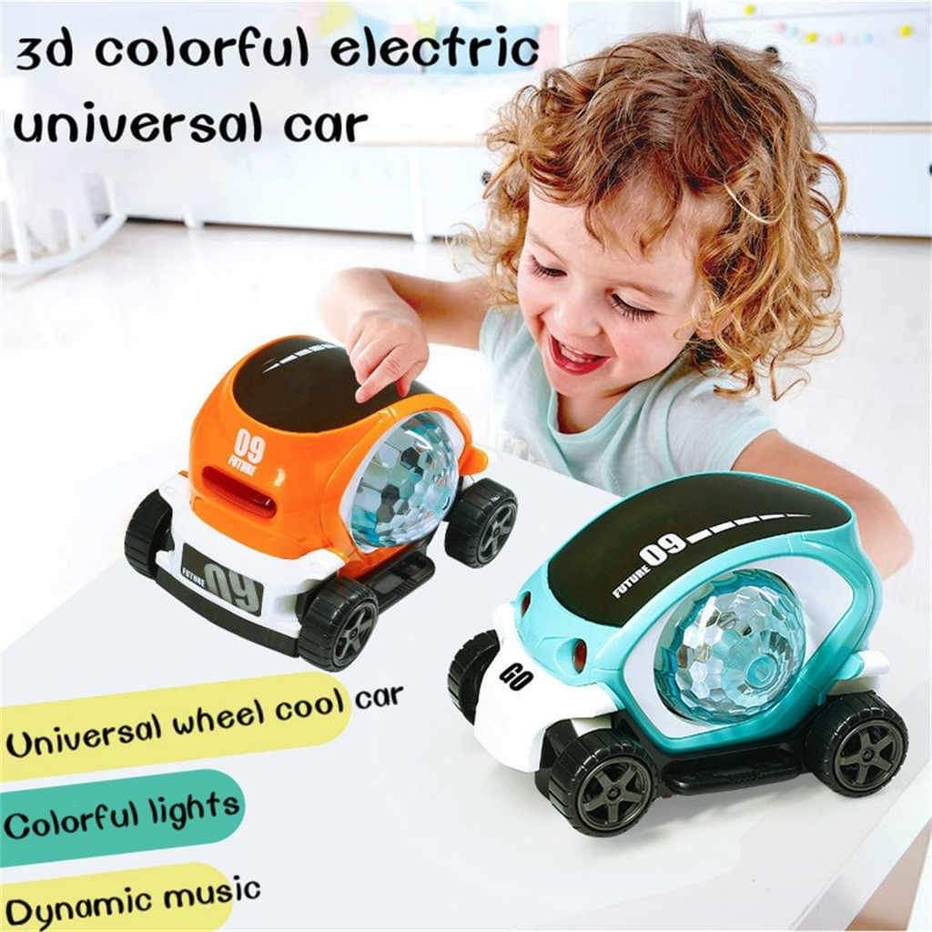 3D 09 Electric Cars Toy for Boys & Girls With Light and Music (Blue,Orange)