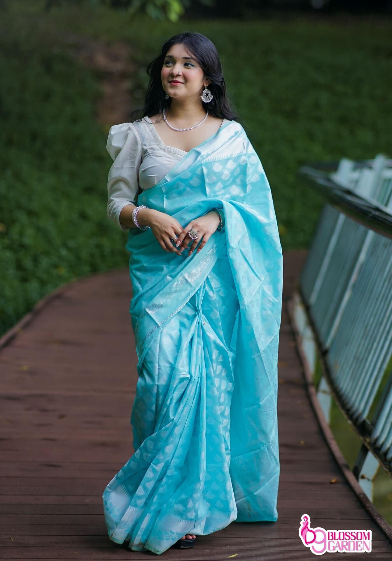 Sky Blue Soft Silk Katan