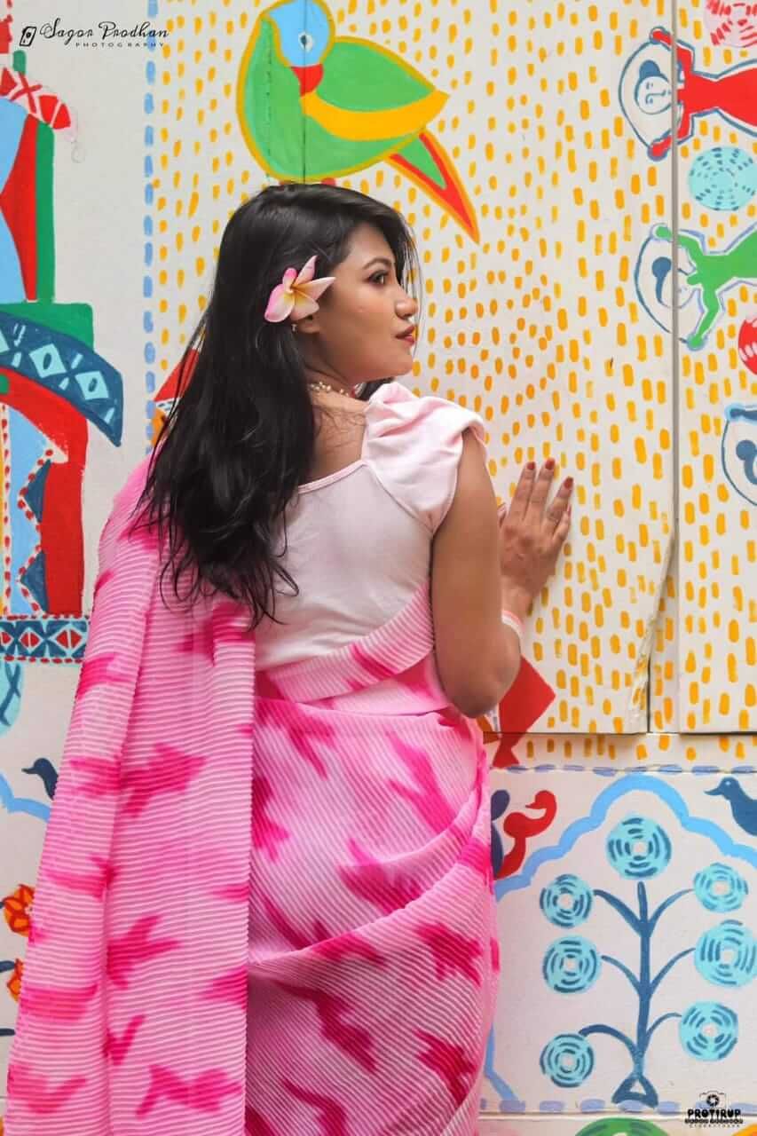 Pink Crush Georgette Saree