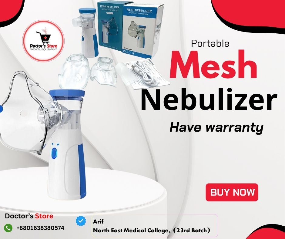 Handheld Portable Mesh Nebulizer JSL-W302- 1 Year Warranty