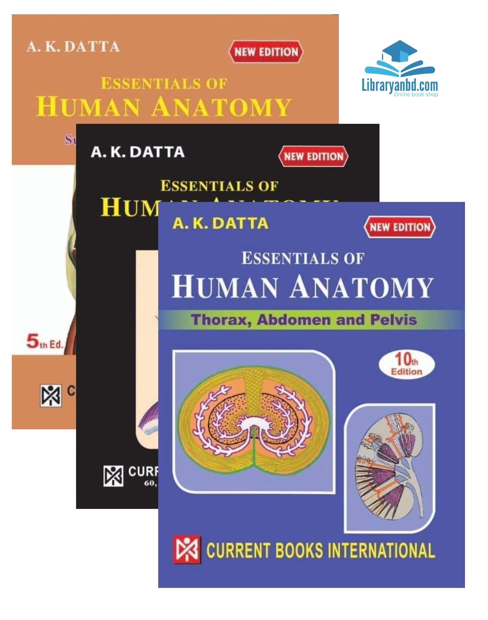 A. K. DATTA ESSENTIALS OF HUMAN ANATOMY Volume 1,2&3 Full colour