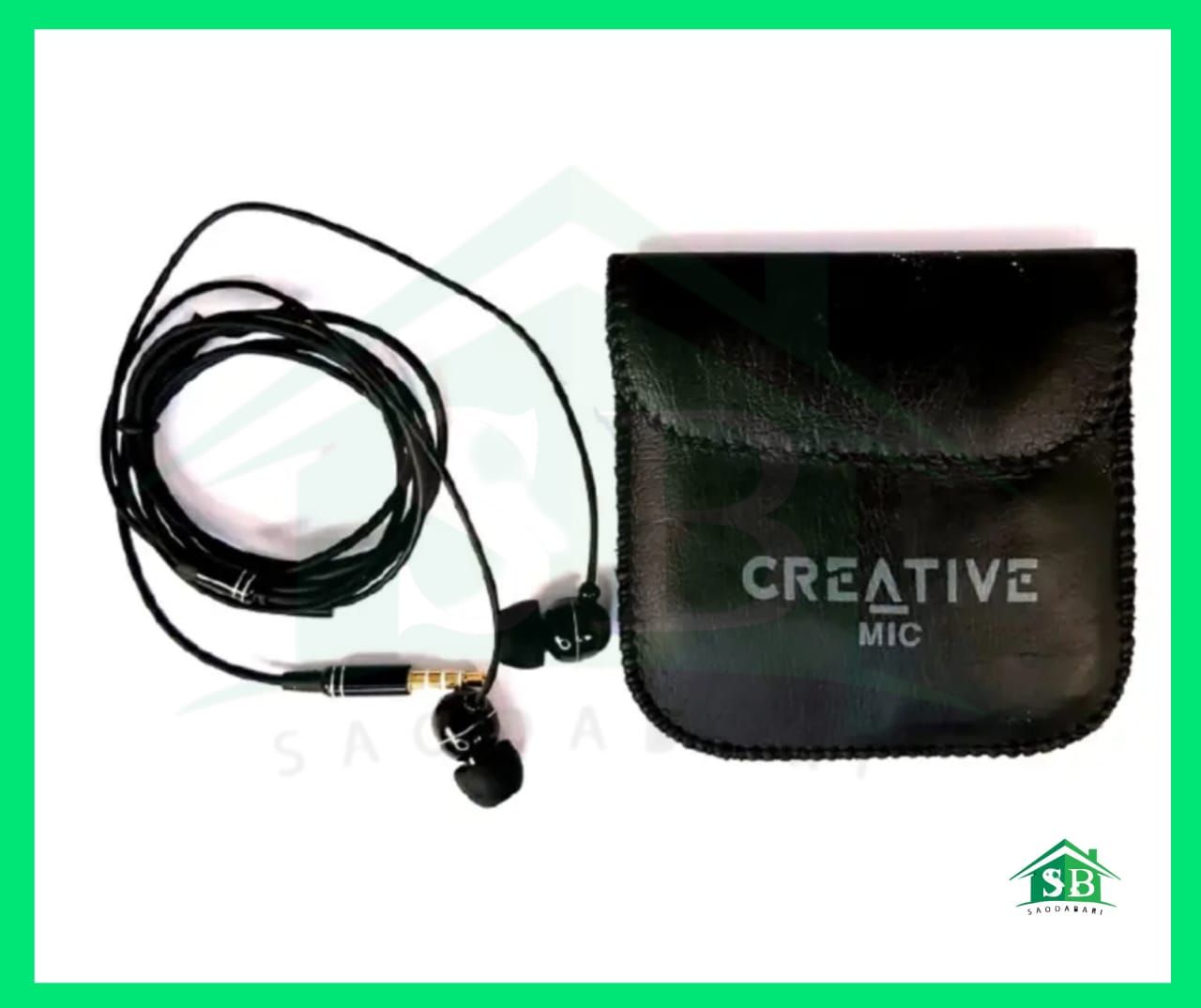 High Bass Audio Creative Earphone with leather pouch