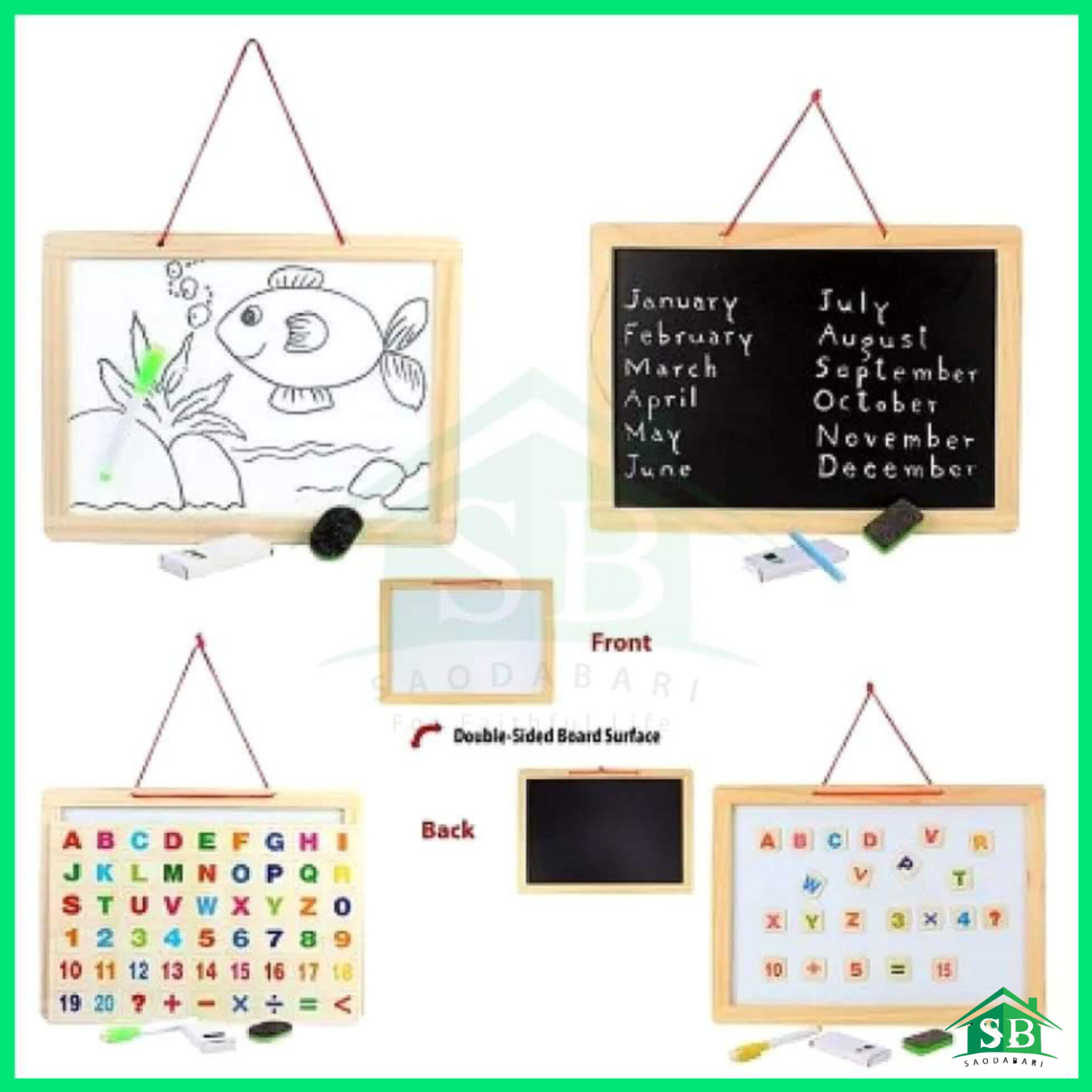 Magnetic Puzzle Board for Toddlers with Wooden Writting Board