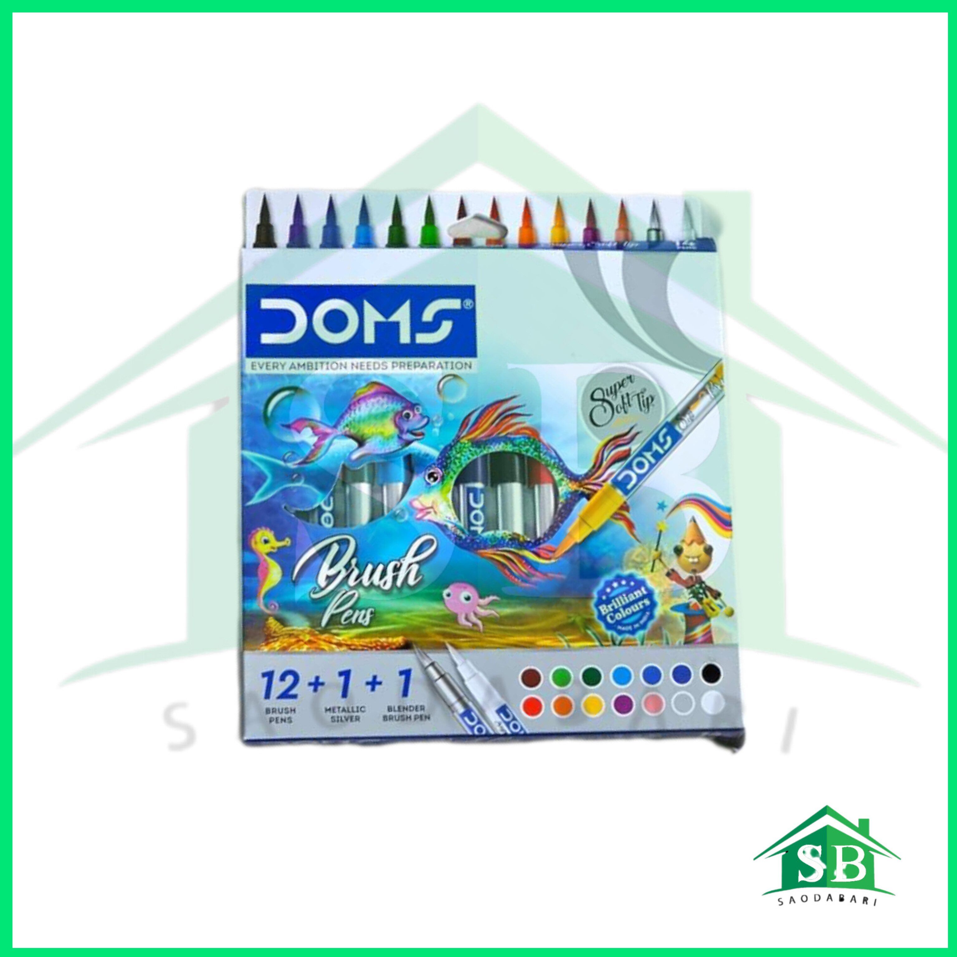 Doms Brush Pens 14 shades multicolour