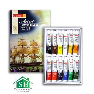 Camel Artist Water Colour Tubes  Assorted 12 Shades 5 ml each.