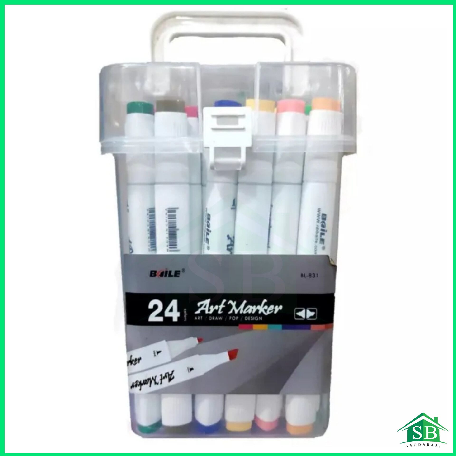 24 Colors Art Markers Set, Dual Tips Permanent Artist Coloring Drawing Markers Pen