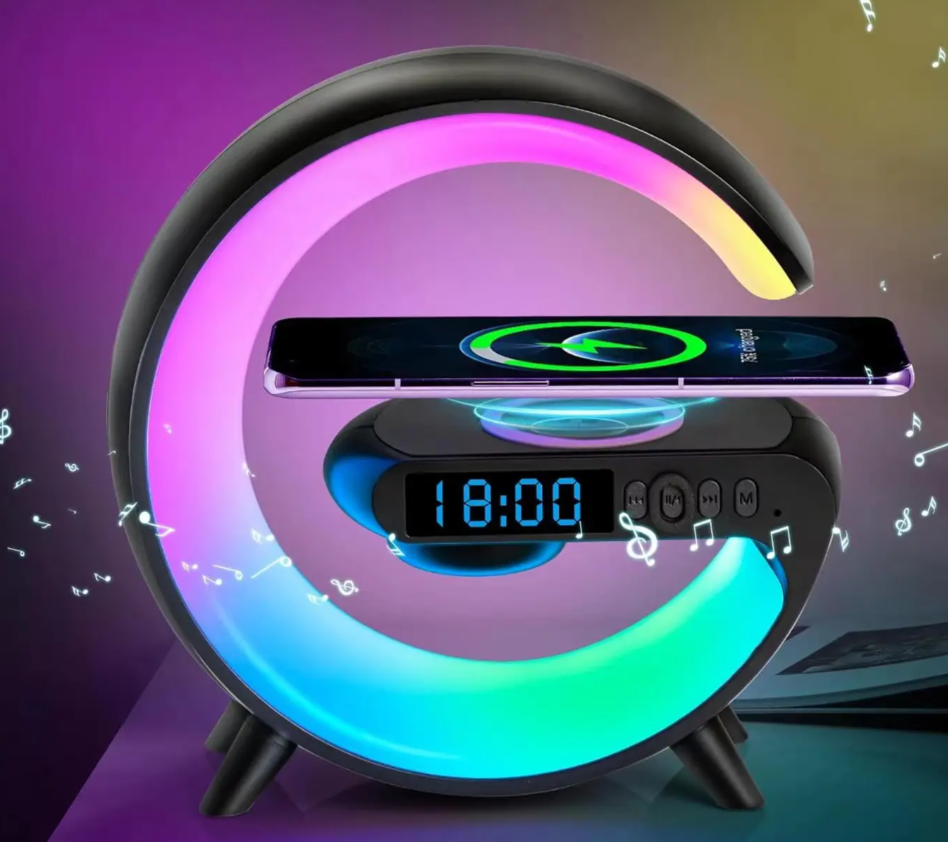 G63 Intelligent Atmosphere RGB Light Bluetooth Speaker With Wireless Charger.
