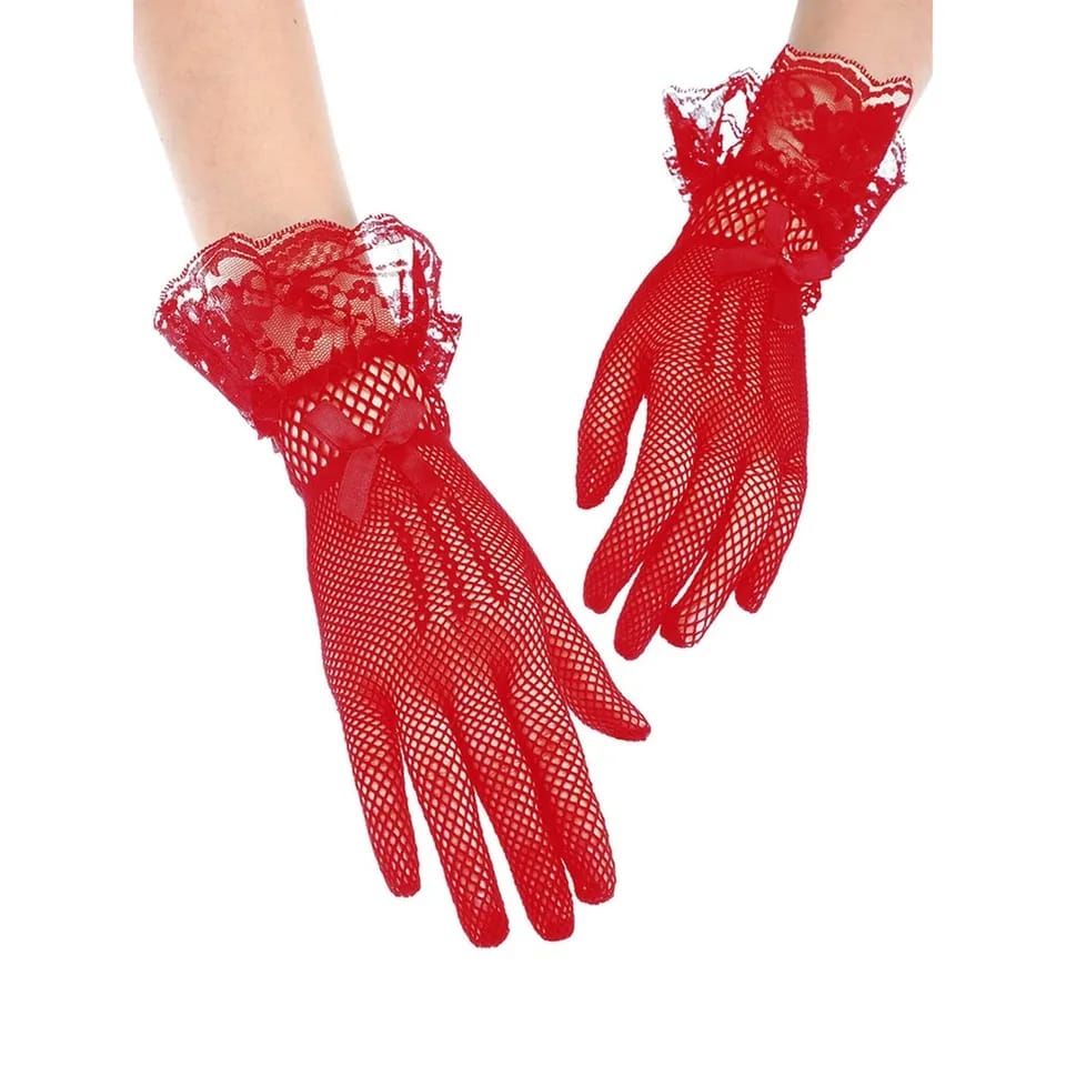 Women Fishnet Lace Fashion Bride Gloves