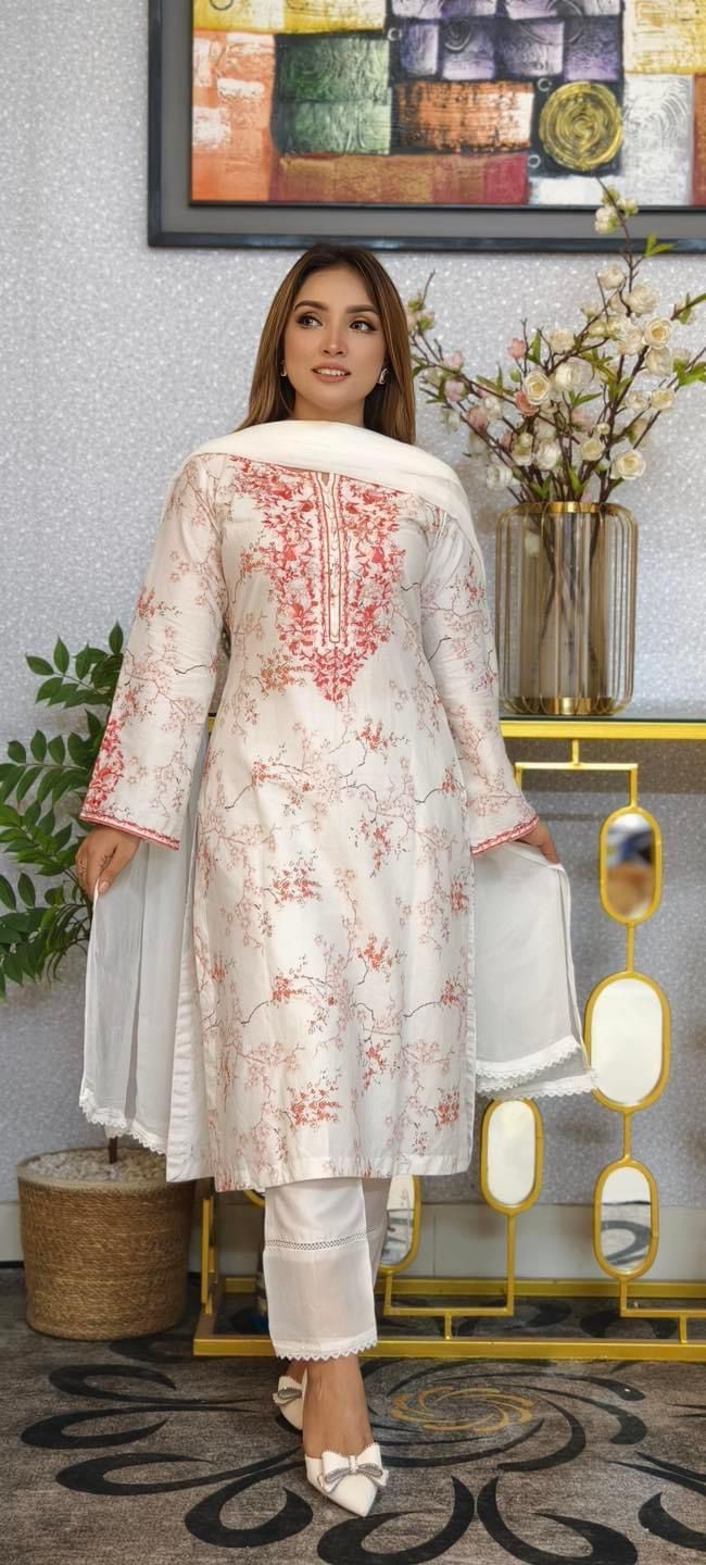 Cotton Printed Three Piece