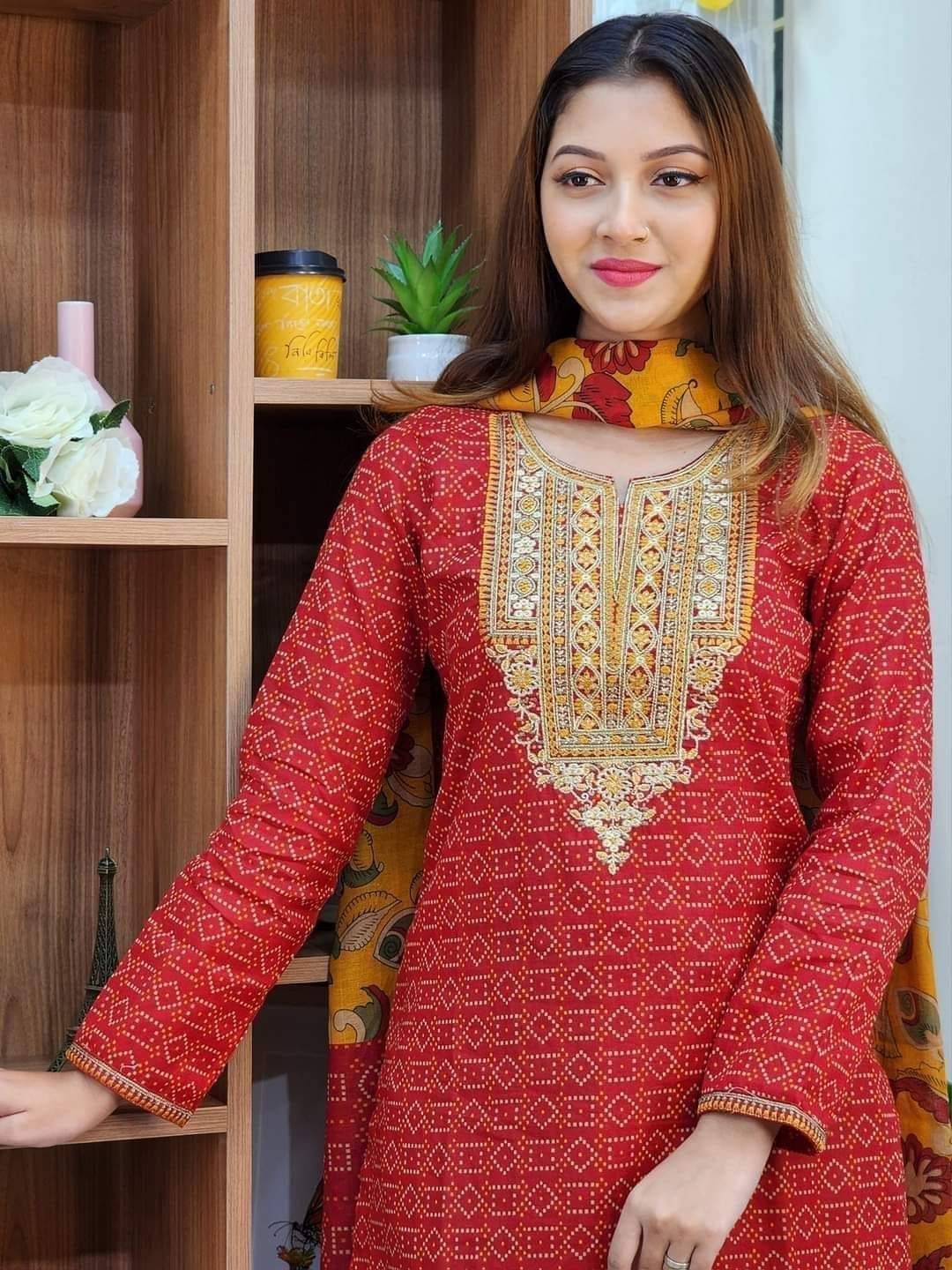 Readymade Cotton Three Piece