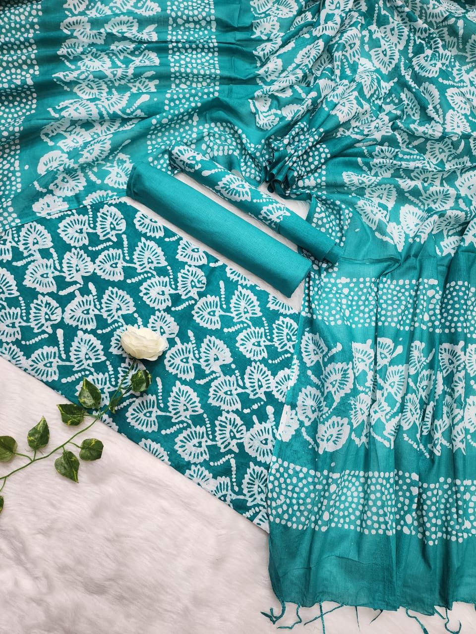 অরগেন্ডি মোম বাটিক থ্রি পিস