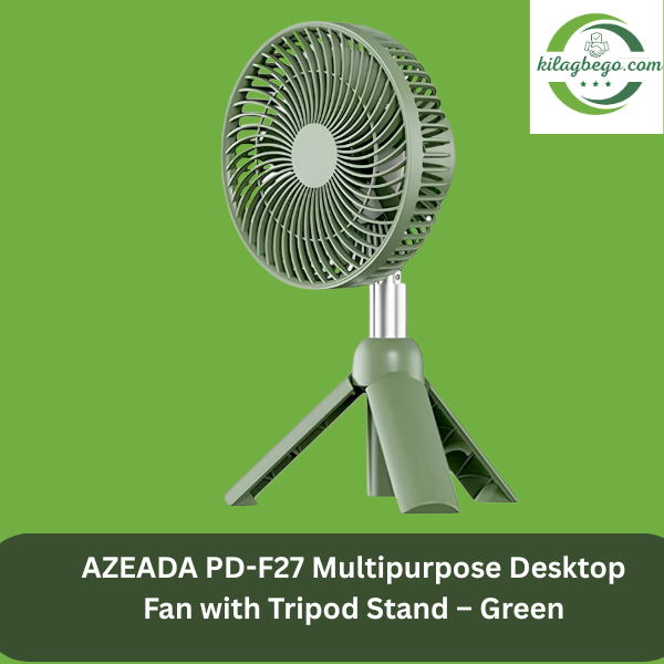 AZEADA PD-F27 Multipurpose Desktop Fan with Tripod Stand- Green & Grey
