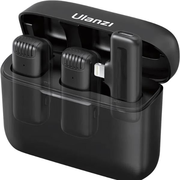 Ulanzi J12 Dual Wireless Microphone For iPhone With Charging Case