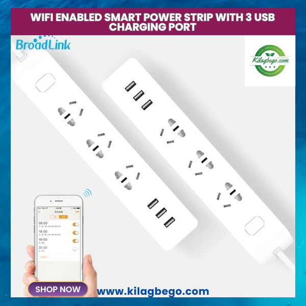 Broadlink MP2 WiFi Enabled Smart Power Strip With 3 USB Charging Port