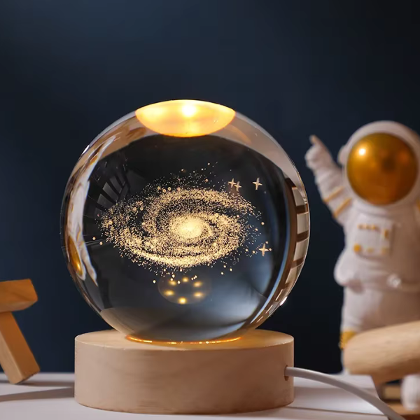 3D Color Changing LED Crystal Ball – Galaxy