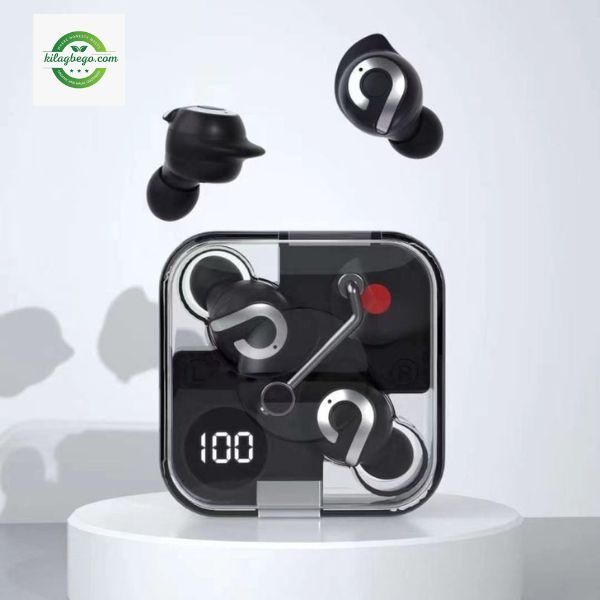 P61 Pro Transparent TWS Earbuds – Black Color
