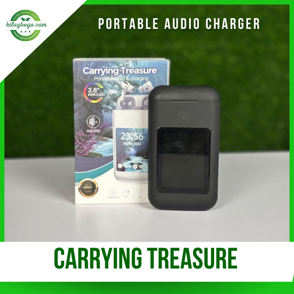 Wireless headphones with digital multimedia case + portable battery and flashlight