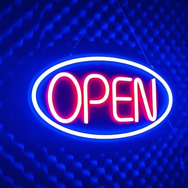 GearUP OPEN10 Neon Business Sign For Shop, Restaurant, Pharmacy, Cafe