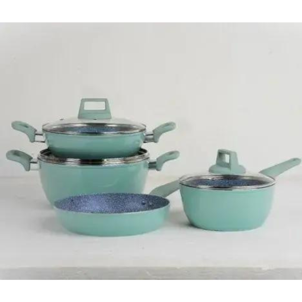 Kiam Die-Casting 7 Set Non-Stick Pan Ceramic Coated-Blue Color