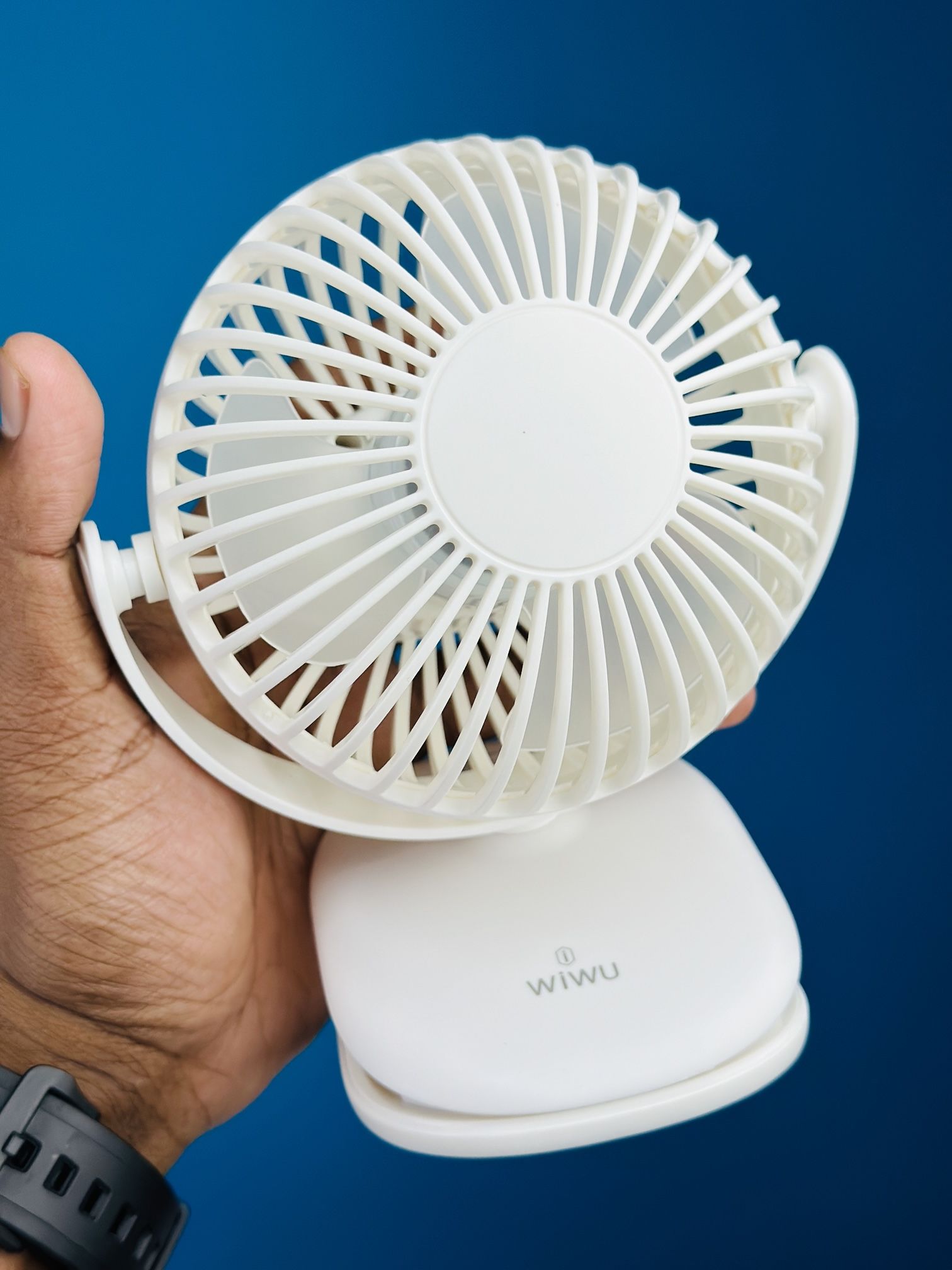 NEW!! Mini Clip Fan 360 Degree Rotation Rechargeable Fan (WiWu FS03)- Light Green Color