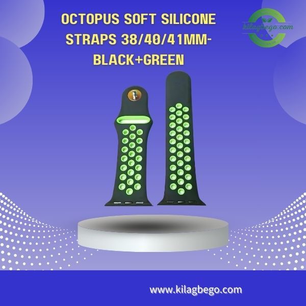 Octopus Soft Silicone Straps 38/40/41mm-Black+Green