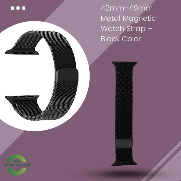 42mm-49mm Metal Magnetic Watch Strap – Black Color