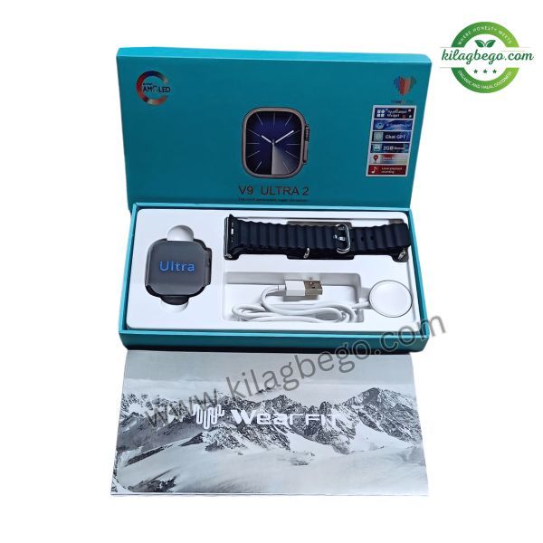 V9 Ultra 2 Smartwatch – Black Color