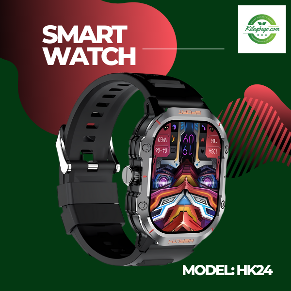 HK24 Amoled 2.01inch Outdoor Sport Smartwatch – Black Color