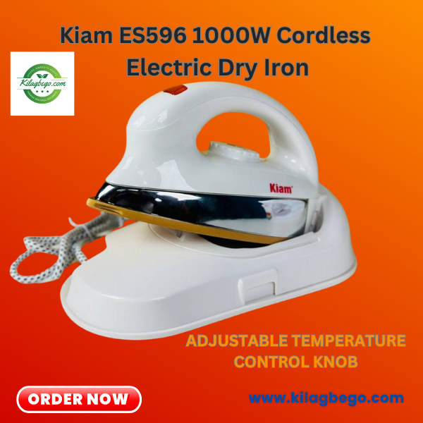 Kiam ES596 1000W Cordless Electric Dry Iron