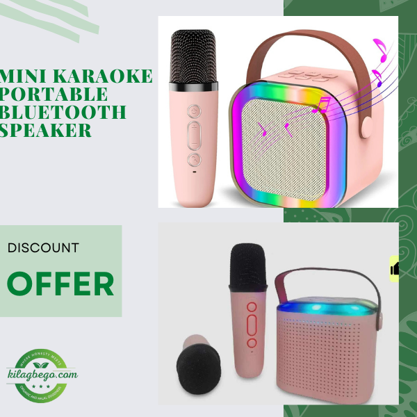 Mini Karaoke Speaker with 2 Wireless Mics