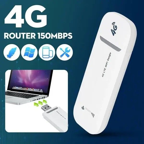 4G LTE WiFi Modem- Support All Bangladesh SIM Cards- White Color