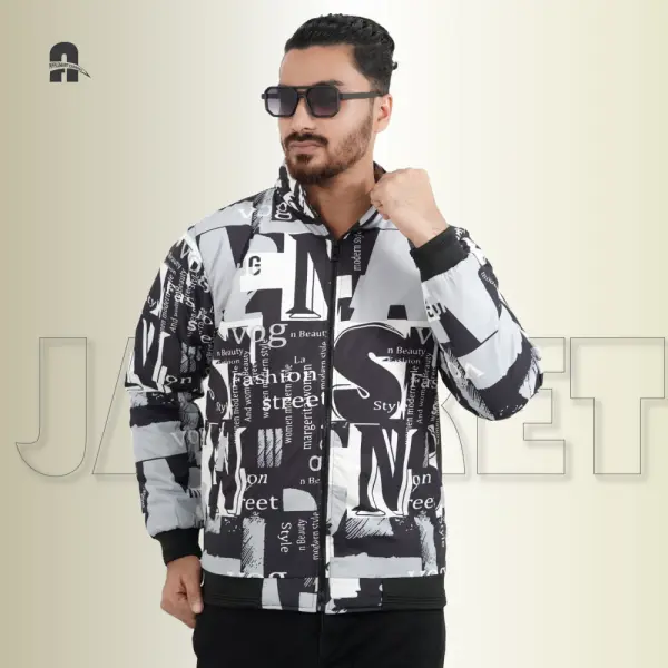 Street Vibe Graphic Padding Jacket for Men