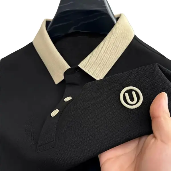 Premium Polo T-Shirt For Men (Black & Cream)