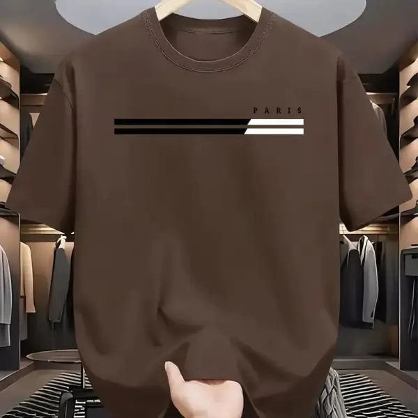 Mens Premium Export Quality DropShoulder Paris T-shirt (Coffee)