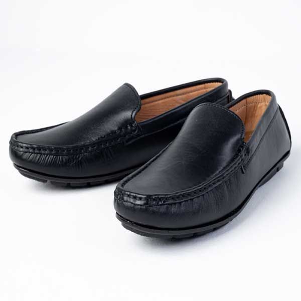 Men Handcrafted Lather Loafer Shoes Black AML06