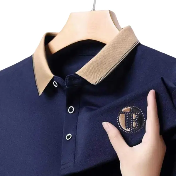 Premium Polo Shirt For Men (Blue & Cream)