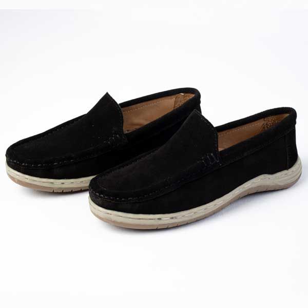 Men Handcrafted Lather Loafer Shoes Black & White AML03