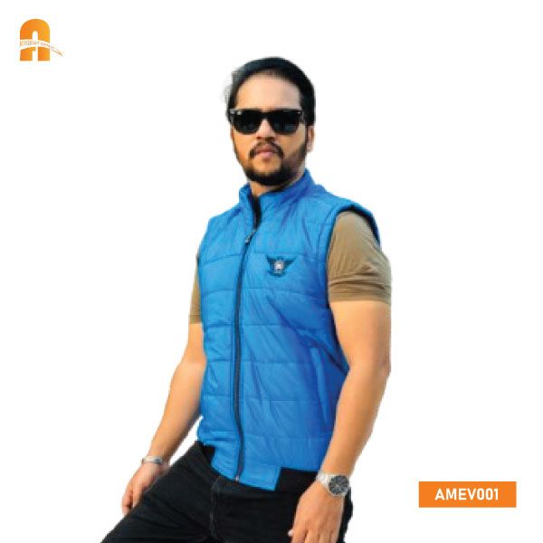 Mens Stylish Vest Jacket Blue AMEV006