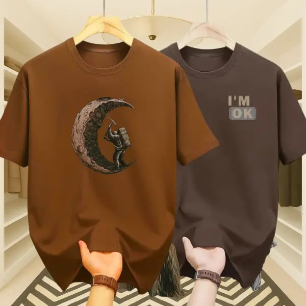 Mens Premium Export Quality DropShoulder T-shirt 2 Pcs Combo (Chocolate Brown & Coffee)