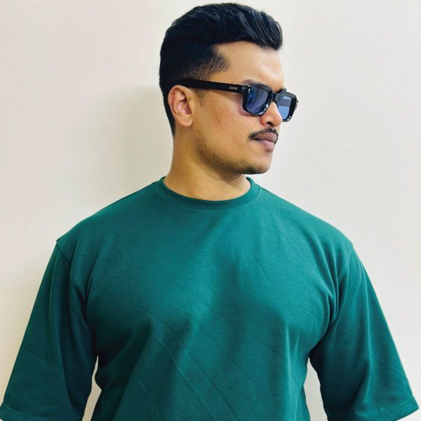 Premium Drop Shoulder Sea Green T-Shirt