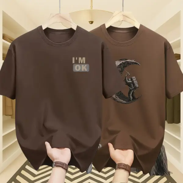 Mens Premium Export Quality DropShoulder T-shirt 2 Pcs Combo (Coffee & Chocolate)