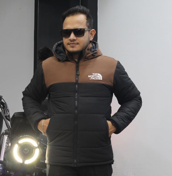 Exported Insulated Zipper Hoodie Jackets for Men’s Coffee/Black