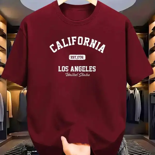 Mens Premium Export Quality DropShoulder California T-shirt (Maroon)