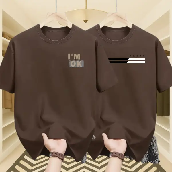 Mens Premium Export Quality DropShoulder T-shirt 2 Pcs Combo (Coffee & Paris Coffee)
