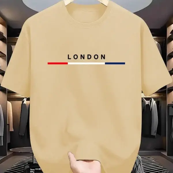 Mens Premium Export Quality DropShoulder London T-shirt (Light Yellow)