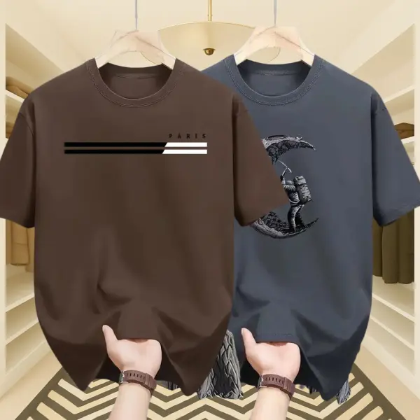 Mens Premium Export Quality DropShoulder T-shirt 2 Pcs Combo (Coffee & Ash)