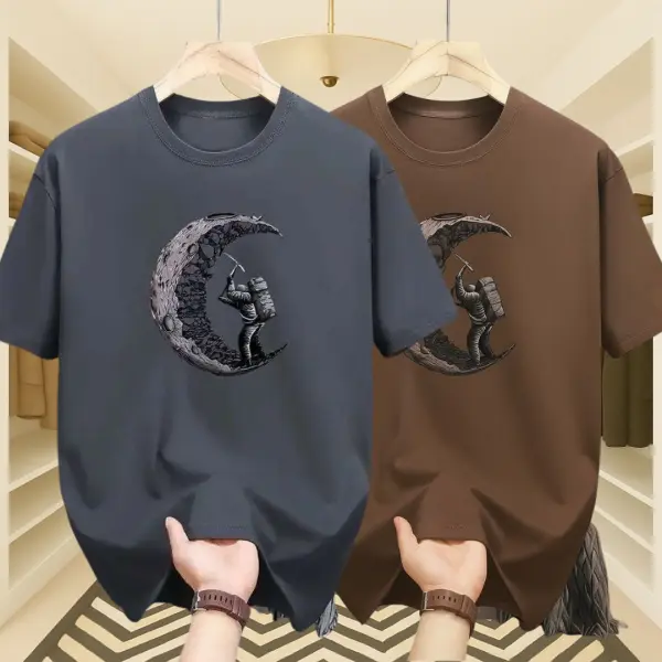 Mens Premium Export Quality DropShoulder T-shirt 2 Pcs Combo (Ash & Chocolate)