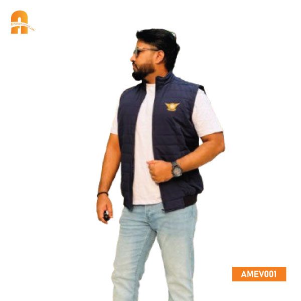 Mens Stylish Vest Jacket Deep Blue AMEV002