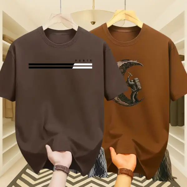 Mens Premium Export Quality DropShoulder T-shirt 2 Pcs Combo (Coffee & Chocolate Brown)